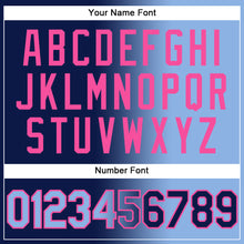 Load image into Gallery viewer, Custom Navy Light Blue-Pink Authentic Gradient Fashion Baseball Jersey