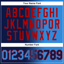 Load image into Gallery viewer, Custom Navy Electric Blue-Red Authentic Gradient Fashion Baseball Jersey