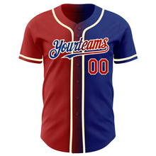 Load image into Gallery viewer, Custom Royal Red-Cream Authentic Gradient Fashion Baseball Jersey