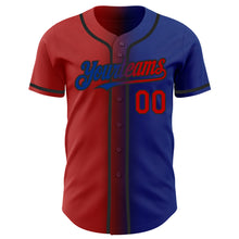 Load image into Gallery viewer, Custom Royal Red-Black Authentic Gradient Fashion Baseball Jersey