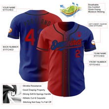 Load image into Gallery viewer, Custom Royal Red-Black Authentic Gradient Fashion Baseball Jersey