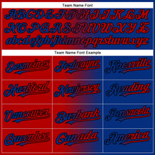Load image into Gallery viewer, Custom Royal Red-Black Authentic Gradient Fashion Baseball Jersey