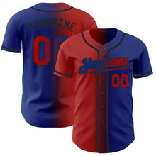 Load image into Gallery viewer, Custom Royal Red-Black Authentic Gradient Fashion Baseball Jersey