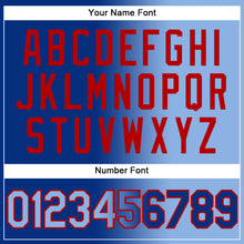 Load image into Gallery viewer, Custom Royal Light Blue-Red Authentic Gradient Fashion Baseball Jersey