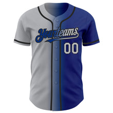 Load image into Gallery viewer, Custom Royal Gray-Black Authentic Gradient Fashion Baseball Jersey
