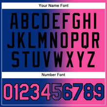 Load image into Gallery viewer, Custom Royal Pink-Black Authentic Gradient Fashion Baseball Jersey