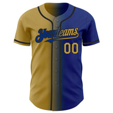 Load image into Gallery viewer, Custom Royal Old Gold-Black Authentic Gradient Fashion Baseball Jersey