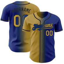 Load image into Gallery viewer, Custom Royal Old Gold-Black Authentic Gradient Fashion Baseball Jersey