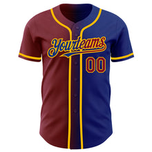 Load image into Gallery viewer, Custom Royal Maroon-Gold Authentic Gradient Fashion Baseball Jersey