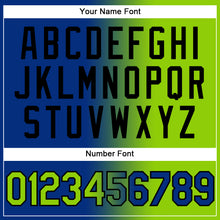 Load image into Gallery viewer, Custom Royal Neon Green-Black Authentic Gradient Fashion Baseball Jersey