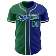 Load image into Gallery viewer, Custom Royal Kelly Green-Gray Authentic Gradient Fashion Baseball Jersey