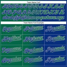 Load image into Gallery viewer, Custom Royal Kelly Green-Gray Authentic Gradient Fashion Baseball Jersey