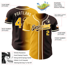 Load image into Gallery viewer, Custom Brown Gold-Cream Authentic Gradient Fashion Baseball Jersey