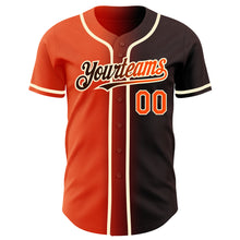 Load image into Gallery viewer, Custom Brown Orange-Cream Authentic Gradient Fashion Baseball Jersey
