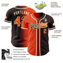 Load image into Gallery viewer, Custom Brown Orange-Cream Authentic Gradient Fashion Baseball Jersey