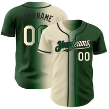 Load image into Gallery viewer, Custom Green Cream-Black Authentic Gradient Fashion Baseball Jersey