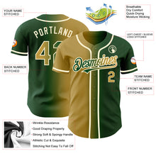 Load image into Gallery viewer, Custom Green Old Gold-Cream Authentic Gradient Fashion Baseball Jersey