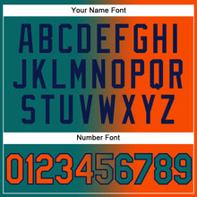 Load image into Gallery viewer, Custom Teal Orange-Navy Authentic Gradient Fashion Baseball Jersey