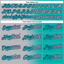 Load image into Gallery viewer, Custom Aqua Gray-Navy Authentic Gradient Fashion Baseball Jersey