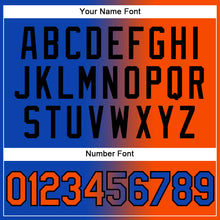 Load image into Gallery viewer, Custom Thunder Blue Orange-Black Authentic Gradient Fashion Baseball Jersey