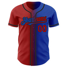 Load image into Gallery viewer, Custom Thunder Blue Red-Black Authentic Gradient Fashion Baseball Jersey