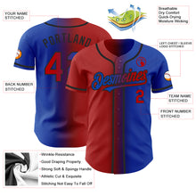 Load image into Gallery viewer, Custom Thunder Blue Red-Black Authentic Gradient Fashion Baseball Jersey