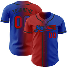 Load image into Gallery viewer, Custom Thunder Blue Red-Black Authentic Gradient Fashion Baseball Jersey