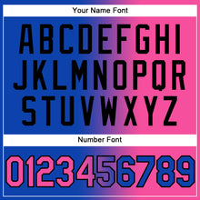Load image into Gallery viewer, Custom Thunder Blue Pink-Black Authentic Gradient Fashion Baseball Jersey