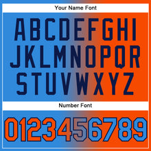 Load image into Gallery viewer, Custom Electric Blue Orange-Navy Authentic Gradient Fashion Baseball Jersey