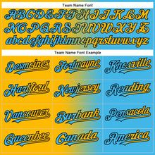 Load image into Gallery viewer, Custom Sky Blue Gold-Black Authentic Gradient Fashion Baseball Jersey