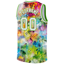 Load image into Gallery viewer, Custom Scratch Graffiti Pattern White-Neon Green 3D Authentic Basketball Jersey