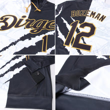 Load image into Gallery viewer, Custom Stitched Graffiti Pattern Black-Old Gold 3D Sports Pullover Sweatshirt Hoodie