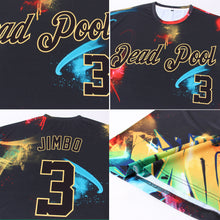 Load image into Gallery viewer, Custom Graffiti Pattern Black-Gold 3D Performance T-Shirt