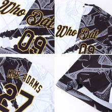 Load image into Gallery viewer, Custom Graffiti Pattern Black-Old Gold Scratch 3D Performance T-Shirt