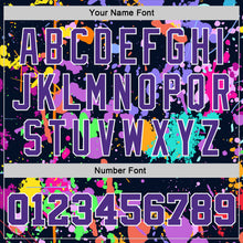 Load image into Gallery viewer, Custom Graffiti Pattern Purple-White 3D Splashes Authentic Basketball Jersey