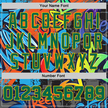 Load image into Gallery viewer, Custom Graffiti Pattern Kelly Green-Gold 3D Geometric Authentic Basketball Jersey