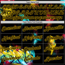 Load image into Gallery viewer, Custom Graffiti Pattern Black-Gold 3D Authentic Basketball Jersey