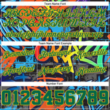 Load image into Gallery viewer, Custom Graffiti Pattern Kelly Green-Gold 3D Geometric Authentic Basketball Shorts