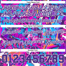 Load image into Gallery viewer, Custom Graffiti Pattern Purple-White 3D Words Authentic Basketball Shorts