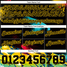 Load image into Gallery viewer, Custom Graffiti Pattern Black-Gold 3D Authentic Basketball Shorts