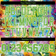 Load image into Gallery viewer, Custom Graffiti Pattern Neon Green-White Round Neck Sublimation Basketball Suit Jersey