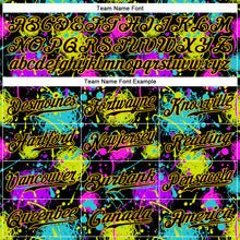 Load image into Gallery viewer, Custom Graffiti Pattern Black-Gold 3D Neon Splatter Authentic Baseball Jersey
