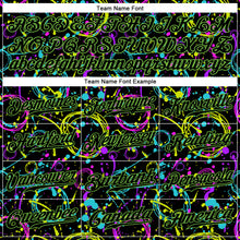 Load image into Gallery viewer, Custom Graffiti Pattern Black-Neon Green 3D Neon Splatter Authentic Baseball Jersey