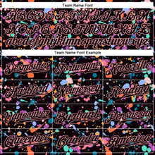 Load image into Gallery viewer, Custom Graffiti Pattern Black-Medium Pink 3D Expressive Splatter Authentic Baseball Jersey