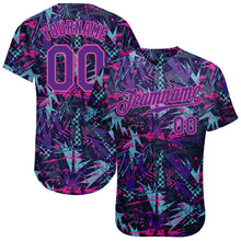 Load image into Gallery viewer, Custom Graffiti Pattern Purple-Pink 3D Creative Geometric Figures And Dots Authentic Baseball Jersey