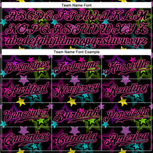 Load image into Gallery viewer, Custom Graffiti Pattern Black-Pink 3D Creative Colorful Stars Authentic Baseball Jersey
