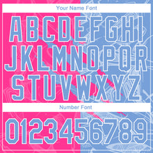 Load image into Gallery viewer, Custom Graffiti Pattern Light Blue-Pink 3D Scratch Authentic Baseball Jersey