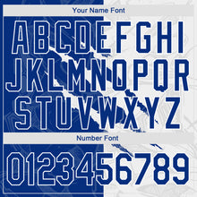 Load image into Gallery viewer, Custom Graffiti Pattern Royal-White 3D Scratch Authentic Baseball Jersey