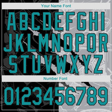 Load image into Gallery viewer, Custom Graffiti Pattern Teal Gray-Black 3D Scratch Authentic Baseball Jersey