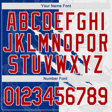 Load image into Gallery viewer, Custom Graffiti Pattern Red-Royal 3D Scratch Authentic Baseball Jersey